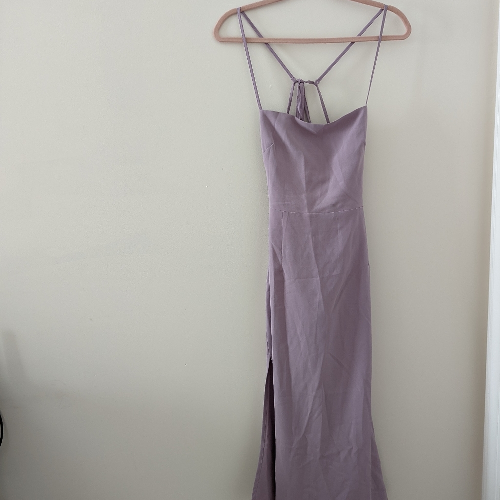 Forever 21 Light Purple Fitted Dress with Open Back Sz L